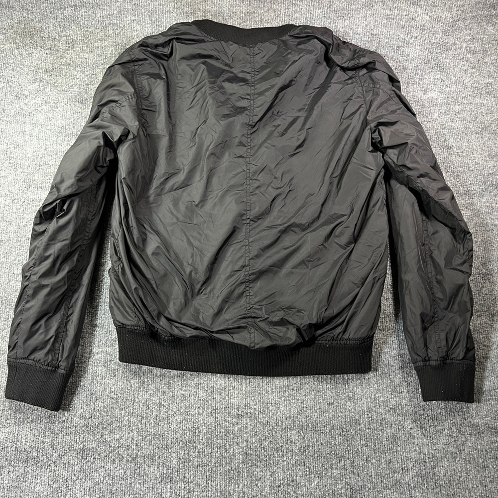 HM LOGG Mens Black Bomber Jacket Full Zip Flight Lightweight Size M - Picture 5 of 5